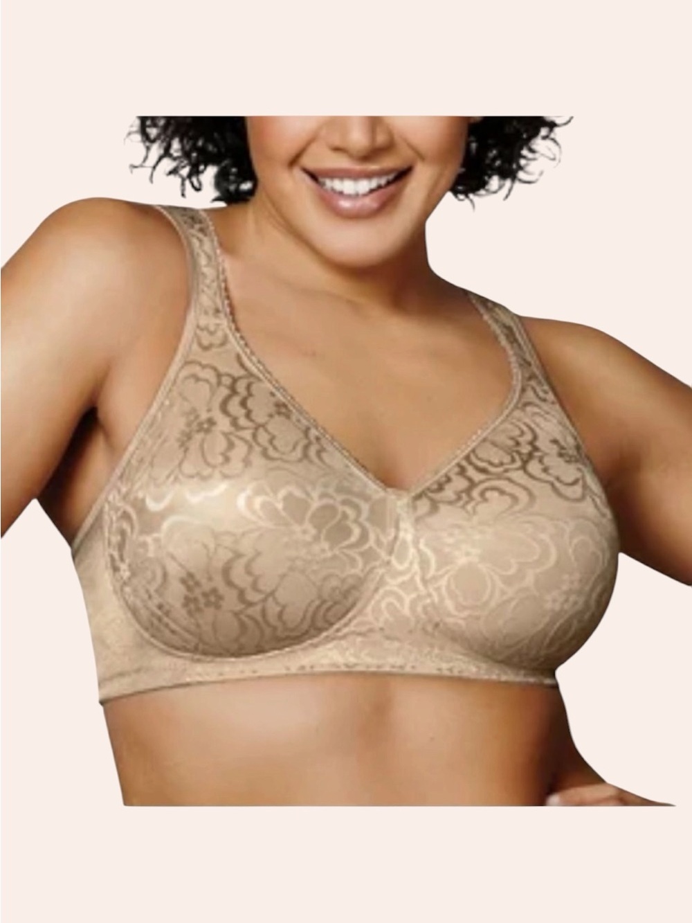 Playtex 18 Hour Ultimate Lift & Support Wireless Bra Size 36C Nude 4745 Feminine